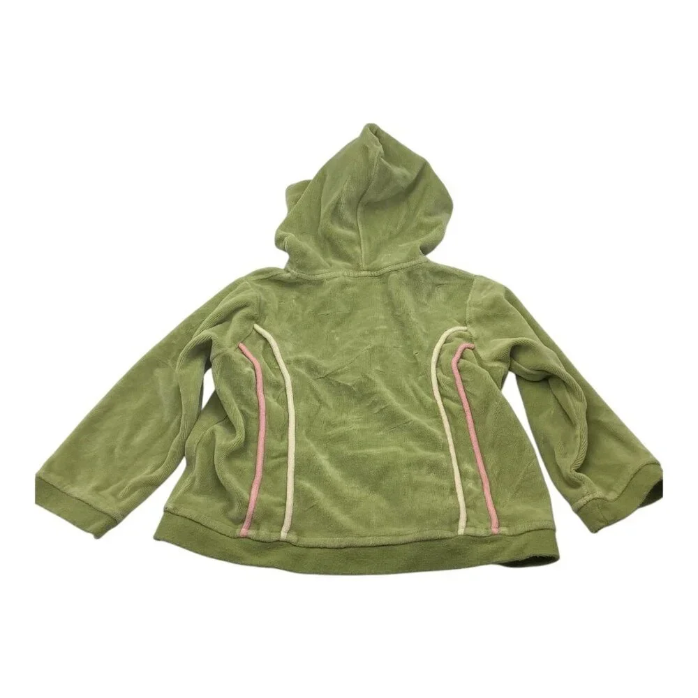 Lot of 2 Greendog Hoodies Baby Girl Size 24M Zip Up‎ Pink & Green Cotton Blend